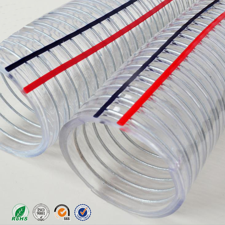 1 inch High Pressure UV Resistant Spiral Steel Wire Reinforced Clear PVC Thunder Hose